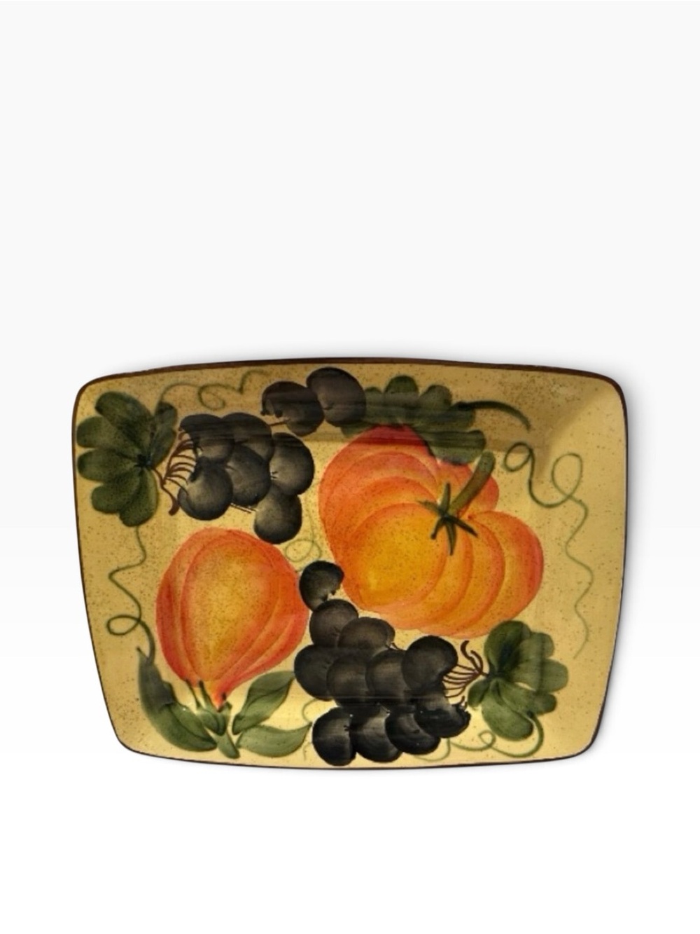 World Market  Ceramic Platter with grape and pumpkin